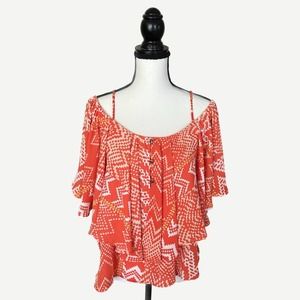 GB  Orange and Cream Off the Shoulder Top-medium